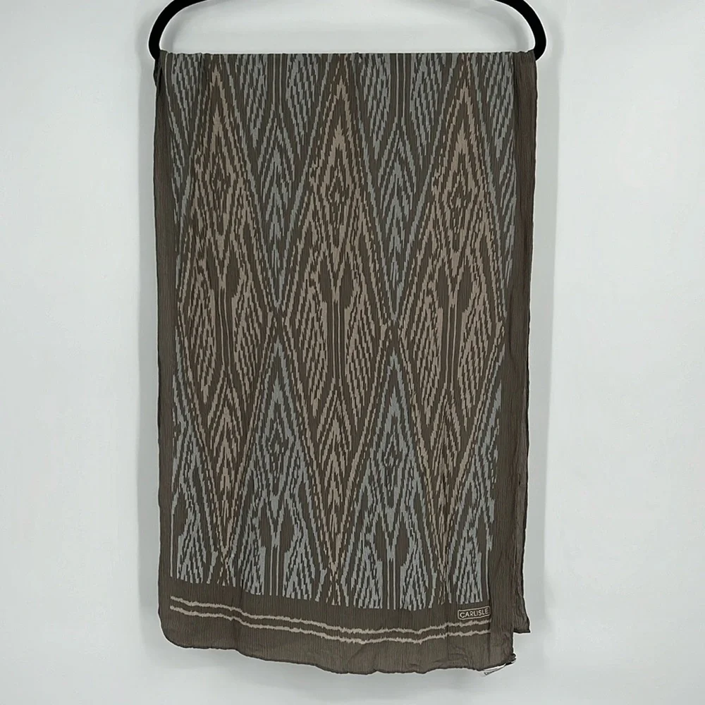 Vintage Carlisle Abstract Grey Silk Scarf